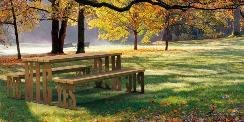 Banco y mesa PIC NIC para parques y espacios públicos