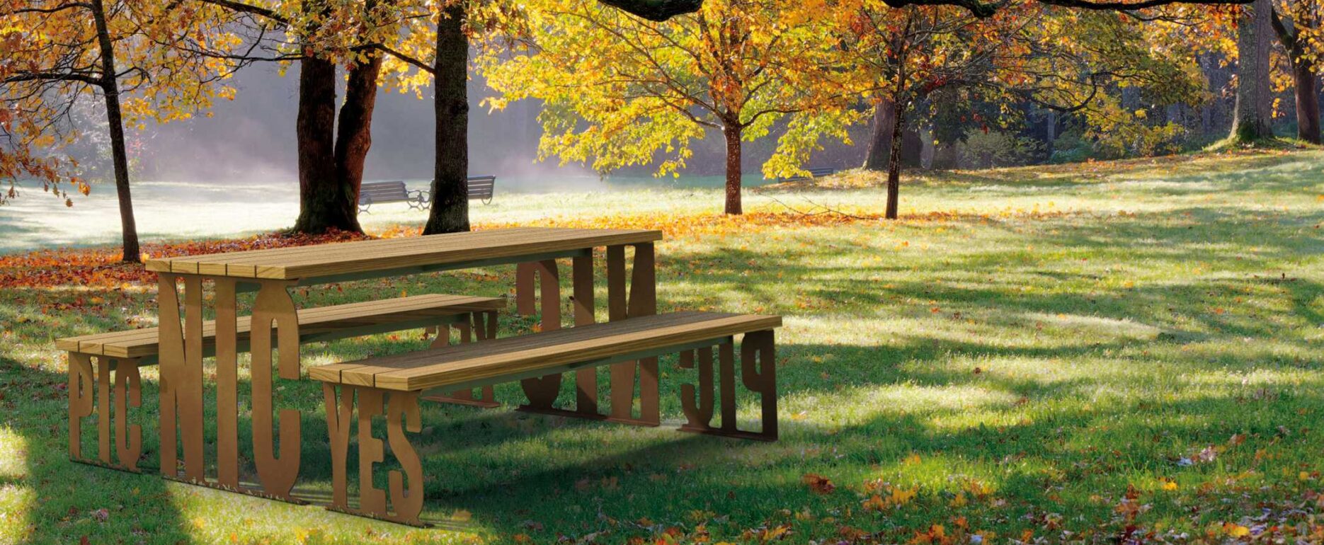 Banco y mesa PIC NIC para parques y espacios públicos