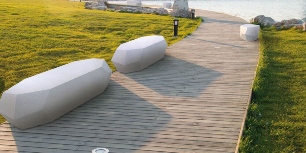 Asiento monolitico HOBA para parques y espacios públicos