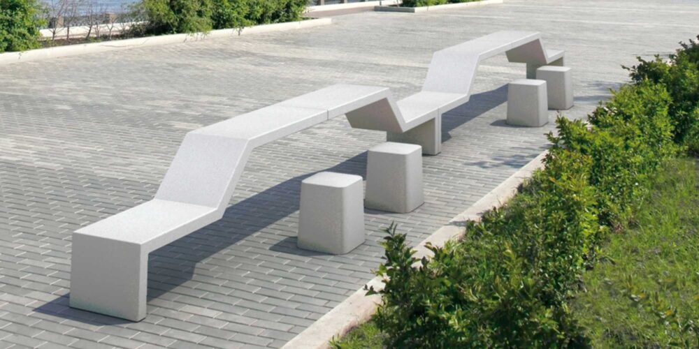 Banco modular TWIN para parques y espacios públicos