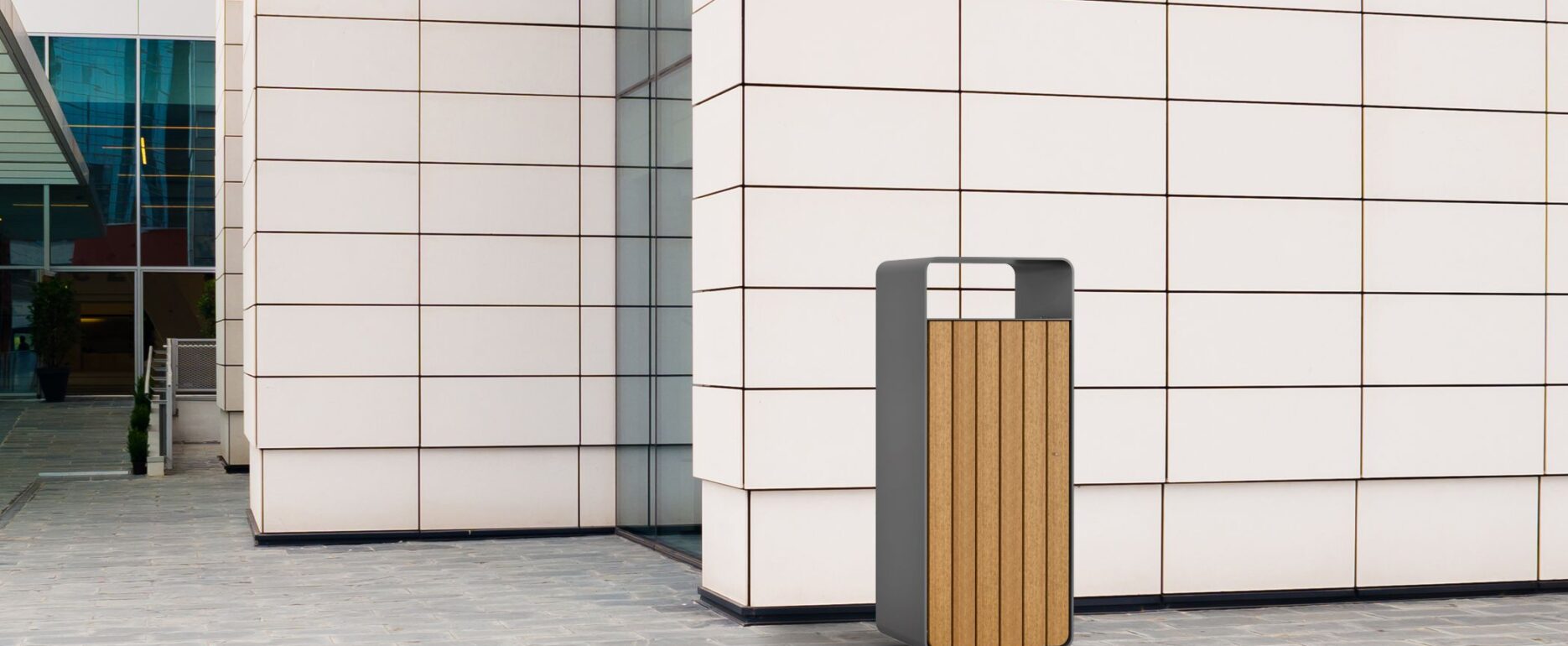 Papelera BOX WOOD – IRON – LINE para parques y espacios públicos