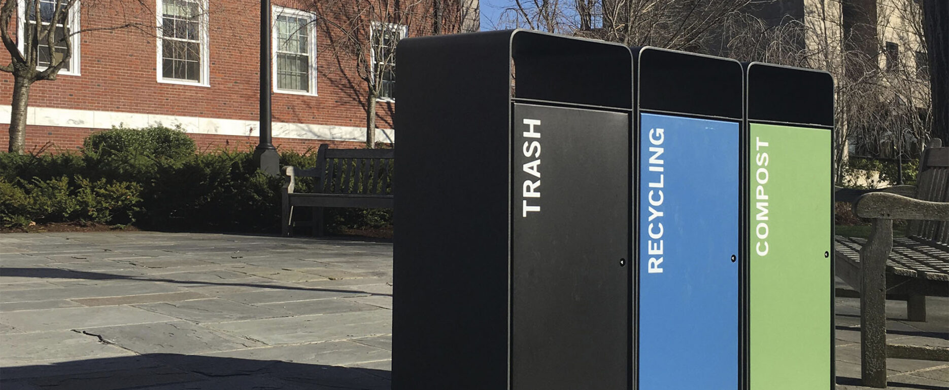 Papelera de recogida selectiva BOX SOLID para parques y espacios públicos