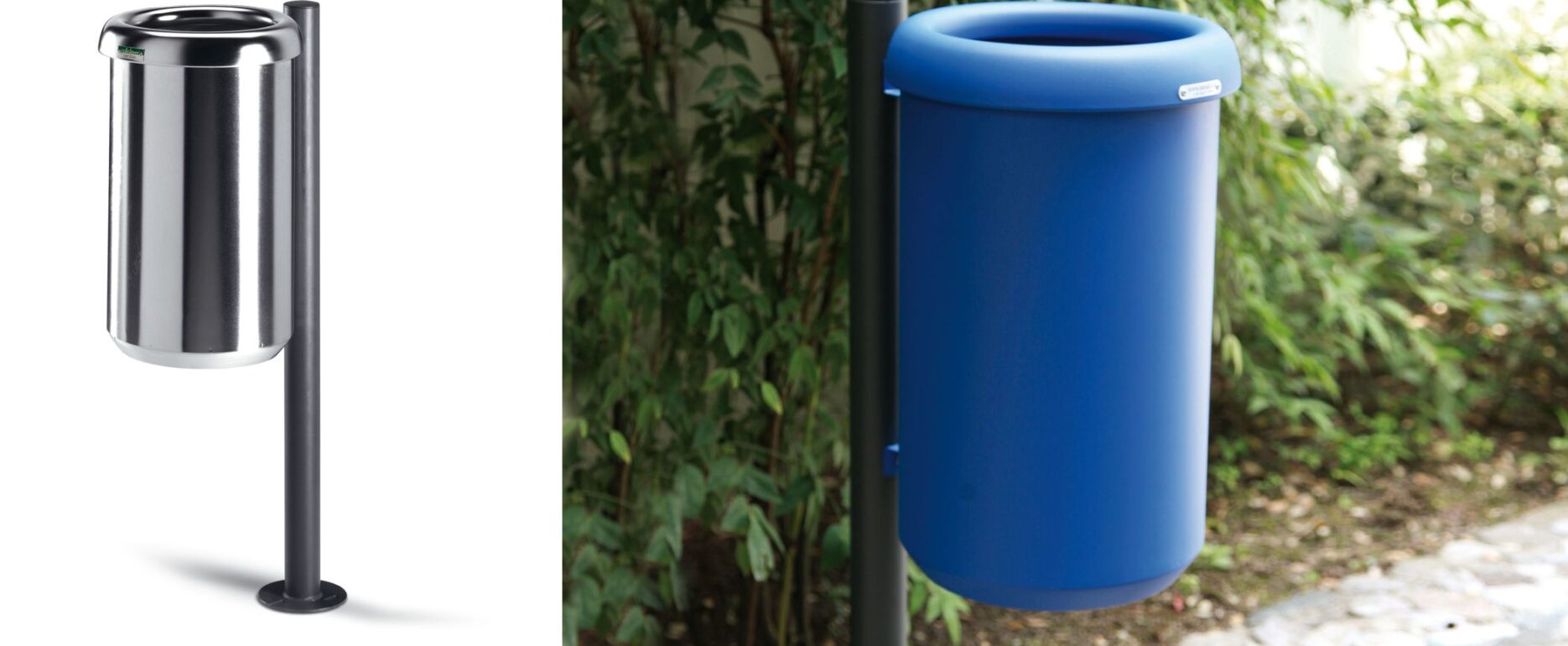 Papelera BRAVO SLIK Y BRAVO HOLE para parques y espacios públicos