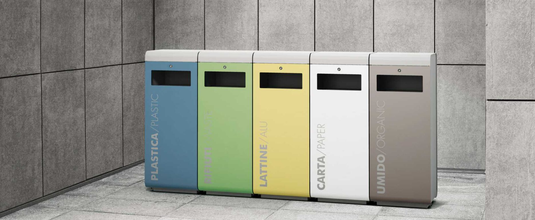 Papelera para recogida de residuos ECOSIDE para parques y espacios públicos