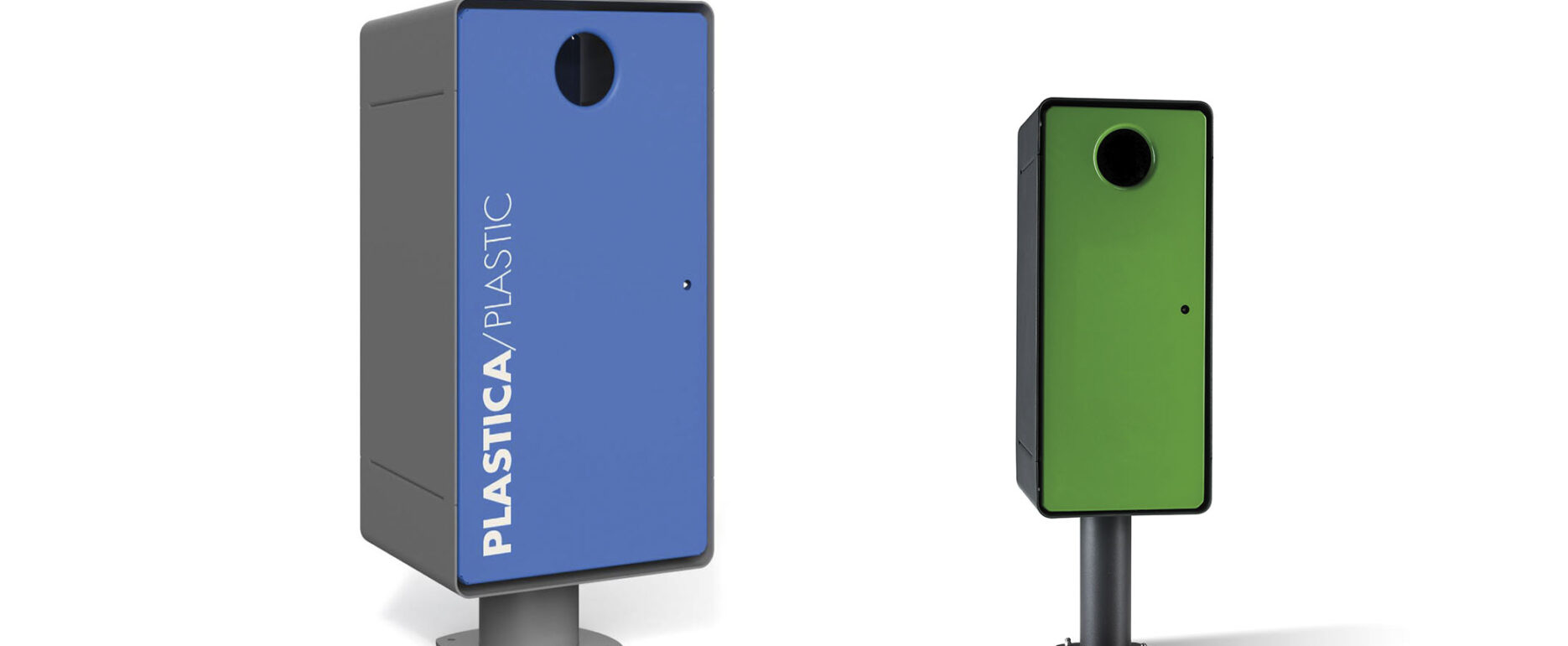 Papelera de recogida selectiva GEMINI para parques y espacios públicos