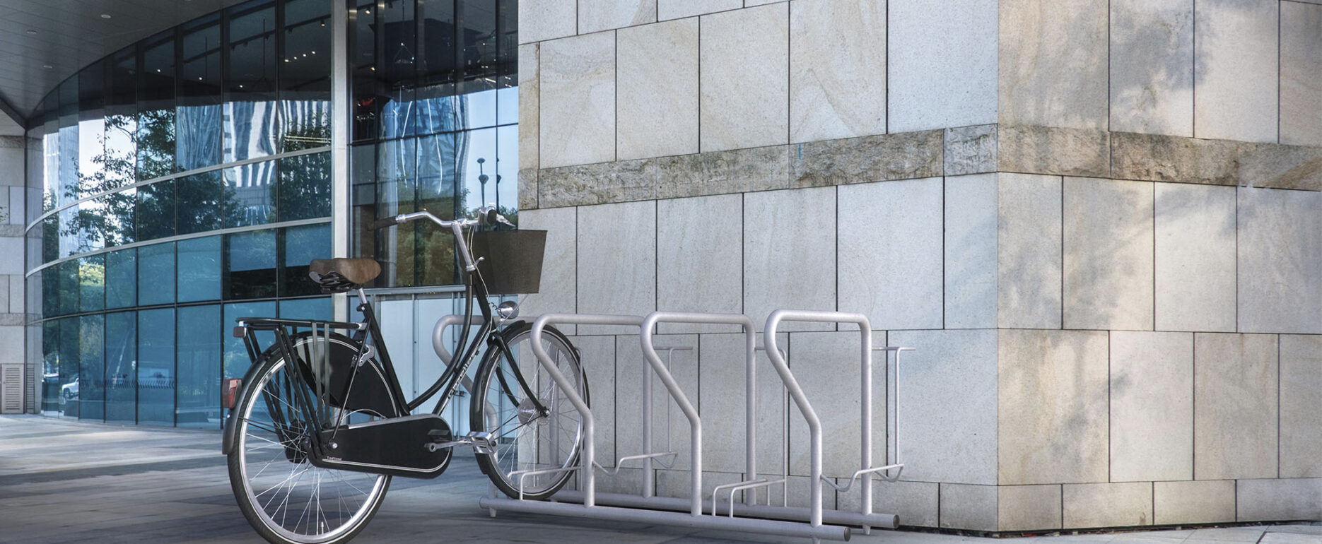 Aparcabicicletas modular PITTI para parques y espacios públicos