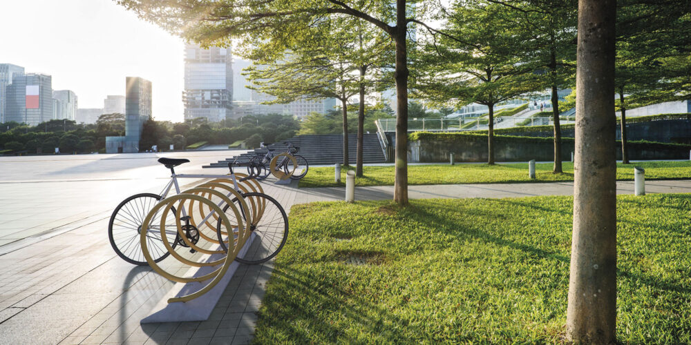 Aparcabicicletas SPYRA CL para parques y espacios públicos