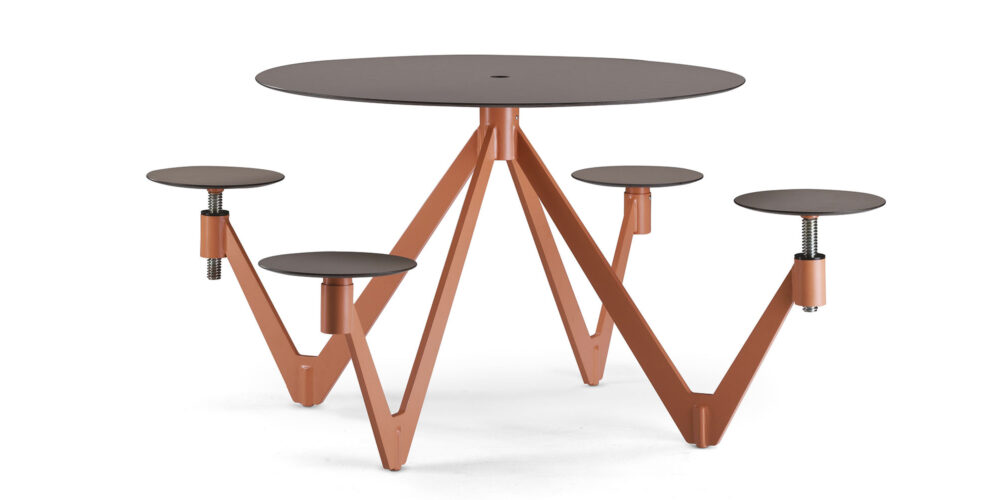 Mesas y asientos AIR-CIRCLE para parques y espacios públicos