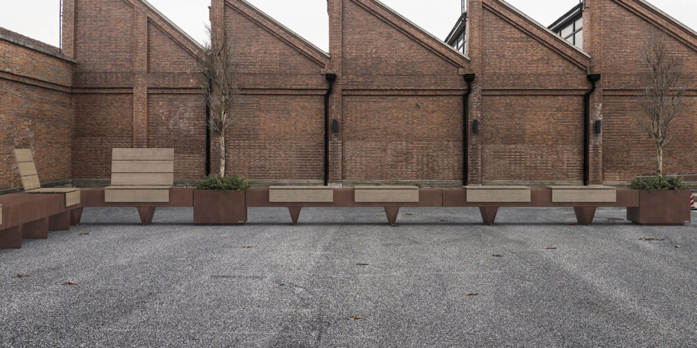 Banco modular NORSE para parques y espacios públicos