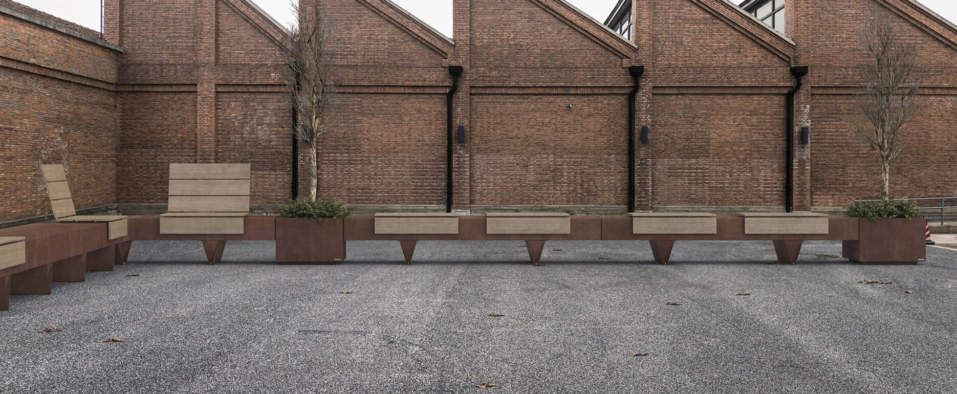 Banco modular NORSE para parques y espacios públicos