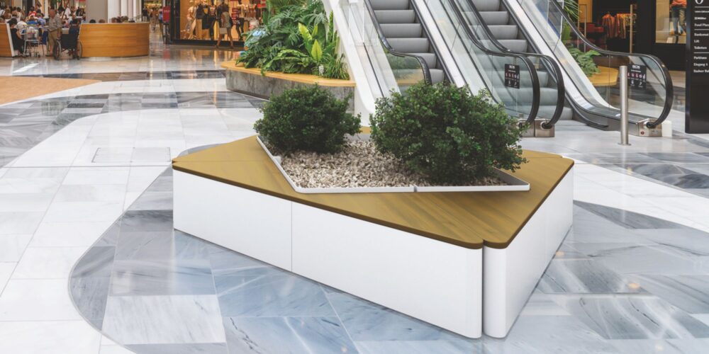 Jardinera modular TRIANGLE para parques y espacios públicos