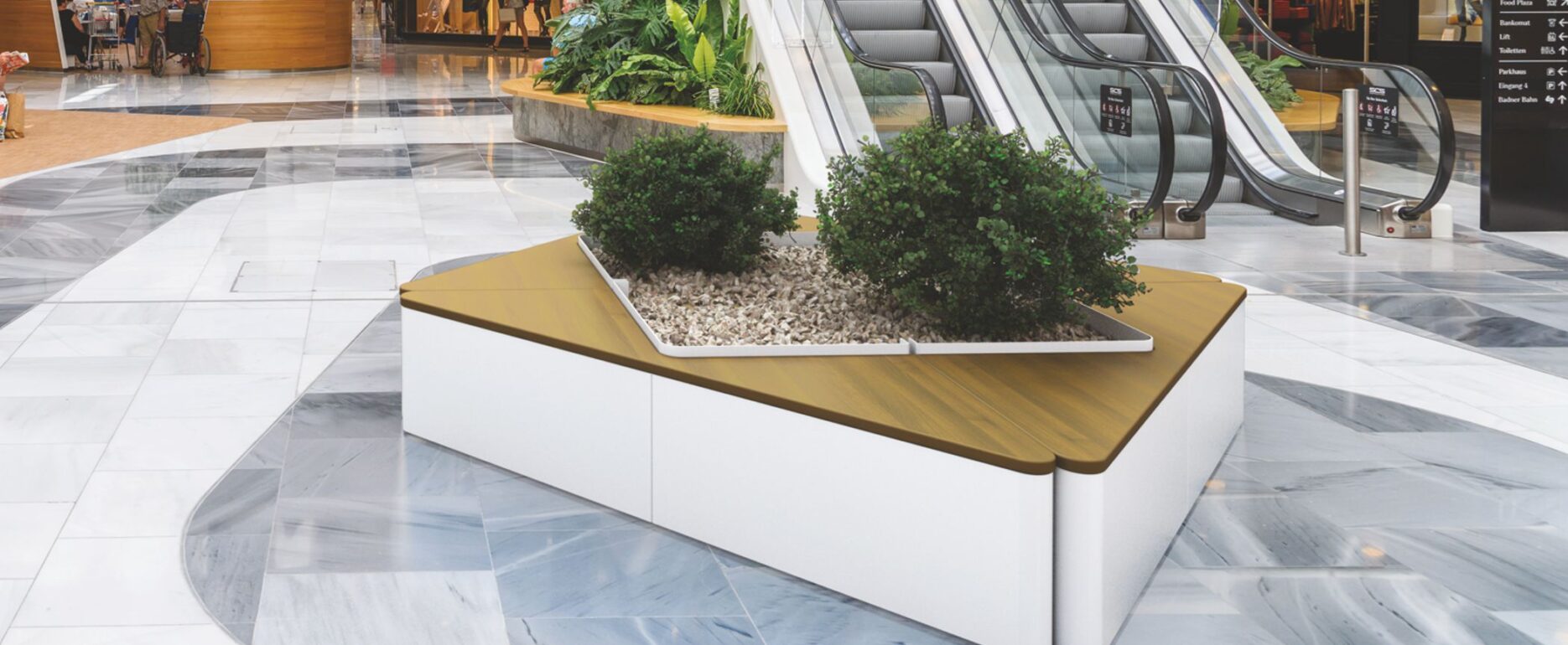 Jardinera modular TRIANGLE para parques y espacios públicos