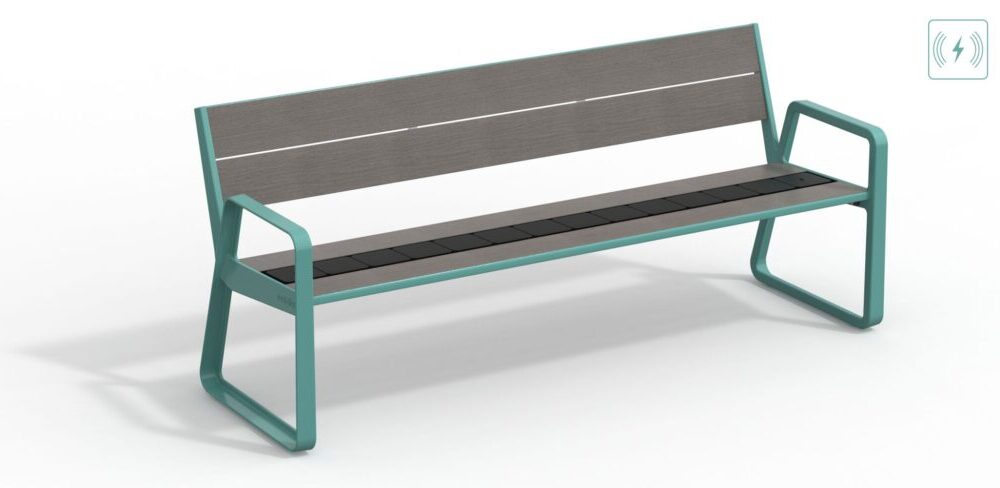 Banco BAILO WPC SMART con cargador solar integrado Disset urban