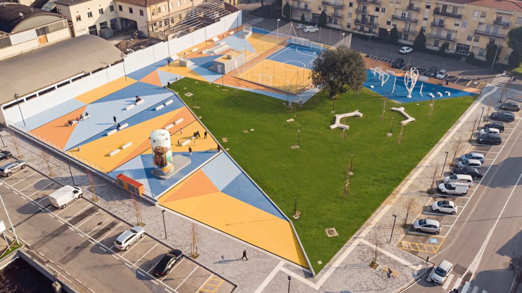 Parque urbano colorido aéreo, Anastasio, Disset Urban.